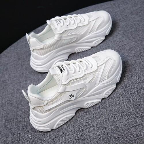 New Autumn Sneakers Women Casual Breathable Sport Shoes Lace Up Loafers Ladies White Sneakers Outdoor Walking Running Shoes