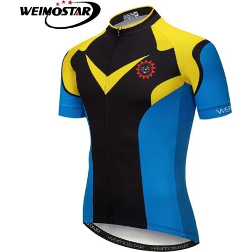 Summer Cycling Jersey Breathale Mountain Bike Clothing Quick-Dry Racing MTB Bicycle Clothes Uniform Cycling Clothing Black Blue