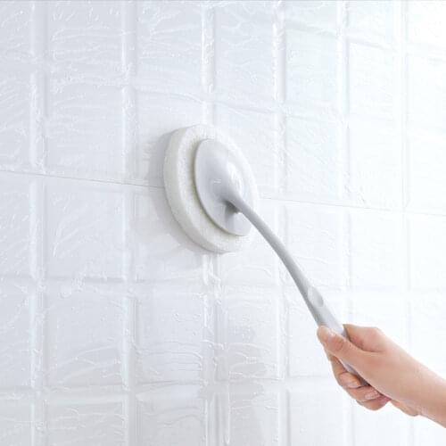 Long Handle Bathroom Sponge Brush Wall Cleaning Brush Bathtub Brushes Floor Tile Sponge Scouring Pad Household Cleaning