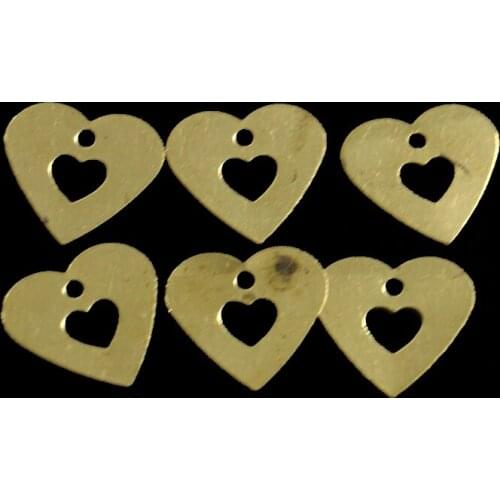 Fashion Peach Heart Single Hole Hollow Pendant Love Pendant Brass Earring Pendant Jewelry Accessories 12.7*13.2mm