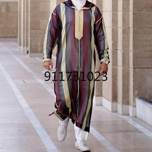Men Muslim Fashion Abaya Jubba Thobes Arabic Pakistan Dubai Kaftan Islamic Clothing Saudi Arabia Black Long Blouse Dress Robes