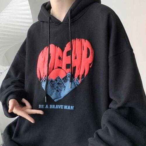 Men Comfy Hoodies Autumn New Printed Hooded Sweatshirt Men Hip Hop Hoodie For Men Classic Hoody Pullover Tops Black/Blue/Gray