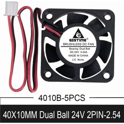 5Pcs Gdstime 40mm 3D Printer Cooling DC Brushless CPU cooler Ball Radial axial Fans 40x40x10mm