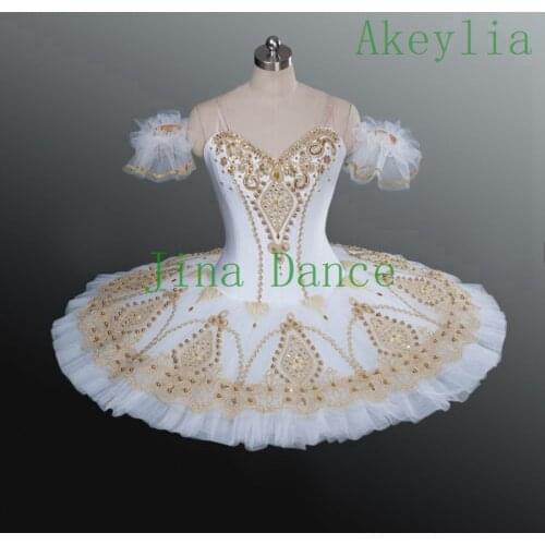 White Gold Fairy Doll Pancake Platter Performance paquita tutus Professional Tutu Women Classical Ballet Stage Costume Kid
