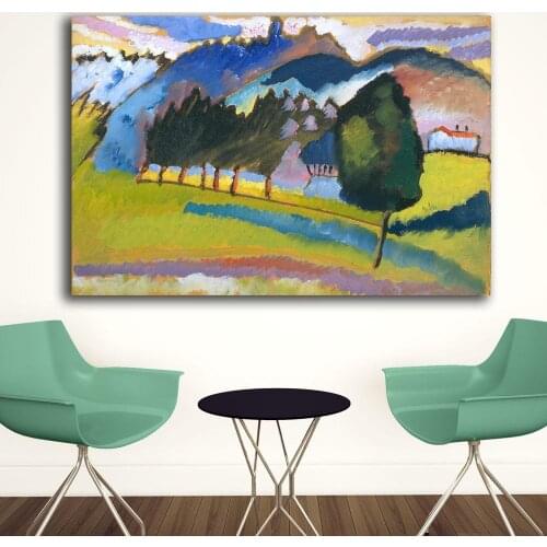 Landscape with Rolling Hills Wassily Kandinsky Decoration Paints Home Decor On Canvas Modern Wall Art Canvas Print Poster Canvas
