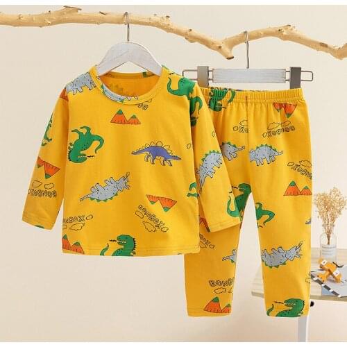 TUONXYE Boys Girls Pajamas Set Children Animals Dinosaurs Cotton Kids Long Sleeves Pijama Baby Sleepwear Clothing Nightwear