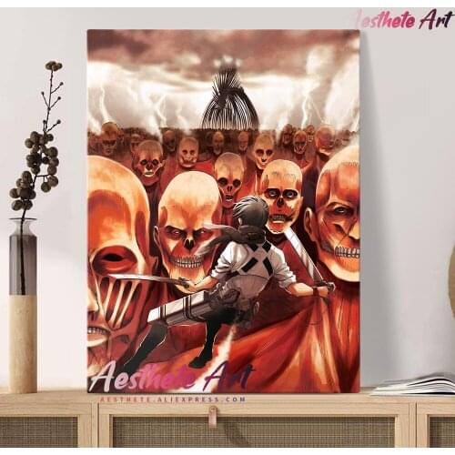 Attack on Titan Anime Shingeki no Kyojin Home Decor Canvas Posters Prints Decoration Art Wall Pictures Living Room Painting