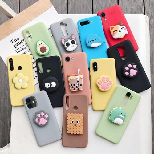 3D silicone cartoon phone holder case for iphone 12 11 pro max / for iphone x xr xs max 6 7 8 plus 6s 5s se 2020 stand cover