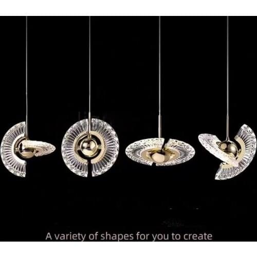 Modern Gold Crystal Luxury Pendant Light Lighting for Living Dining Room Bedside Bedroom Study Indoor Decoration Hanging Lamps