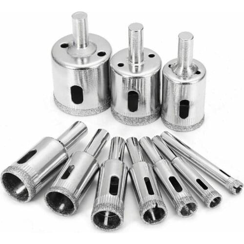 10Pcs Diamond Coated Drill Bit 6-30mm Tile Marble Glass Ceramic Hole Saw Drilling Bits For Power Tools