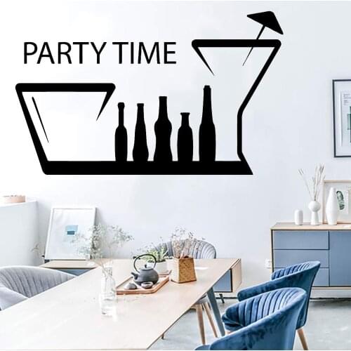 Party Time Wall Sticker Fun Nightclub Art Decor Vinyl Waterproof Wall Decal Home Decoration Accessories For Living Room Y937