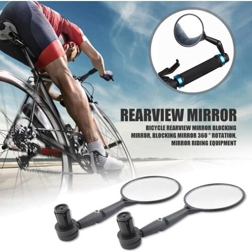 Bike Rear View Mirrors 360 Dregree Rotatable Adjustable Handlebar Mounted Convex Mirror For Mountain Road Bike Cycling