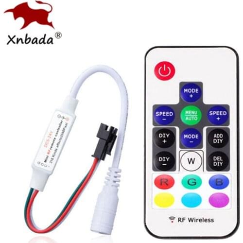WS2811 WS2812B SK6812 RGB Led Pixels Strip Light Controller 17Keys DIY 366Modes Change Remote DC5-24V