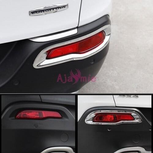 Rear Reflector Fog Light Lamp Cover Sticker Decoration Moulding Trim 2014 2015 2016 2017 2018 For Jeep Cherokee Car Accessories