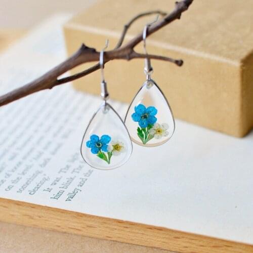 2018 Fashion Jewelry Cute Colorful Dried Moon Flowers Glass Frame Drop Earrings Brincos For Lady Women Girls Femme