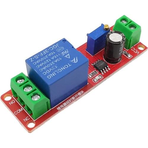 1Pcs NE555 DC 12V Timer Delay Relay Shield Module Adjustable Disconnect Module Shield 0~10S
