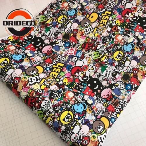 10/20/30/40/50X152CM Cute Carton GRAFFITI CAR STICKER BOMB WRAP SHEET DECAL VINYL DIY Full Car Decals Car Styling