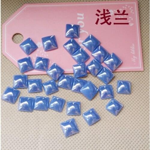 10mm8mm! Light blue Square shape Ceramics flat back Rhinestones DIY Watch Decoration and mobile phone shell 30pcs/pack