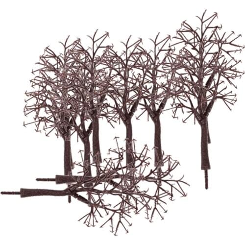 10 Pcs Scenery Landscape Bare Trunk 12cm Model Train Track Building Trees New