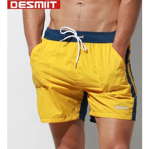 2-Color Patchwork Mens Swimming Shorts For Men Swimming Trunks Desmiit Swimwear Nylon Waterproof Swimsuit Beach Wear Surf Board