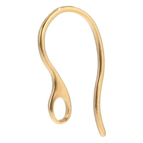 20pcs 304 Stainless Steel Earring Hooks Ear Wires with Loop For Dangle Earrings DIY Jewelry Making Gold Steel Color