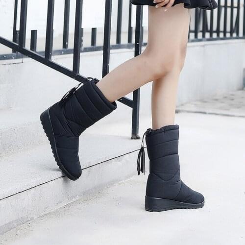 2021 Snow Boots Waterproof Ankle Boots For Women Boots Female Winter Shoes Women Booties Plush Warm Women Winter Boots Mujer
