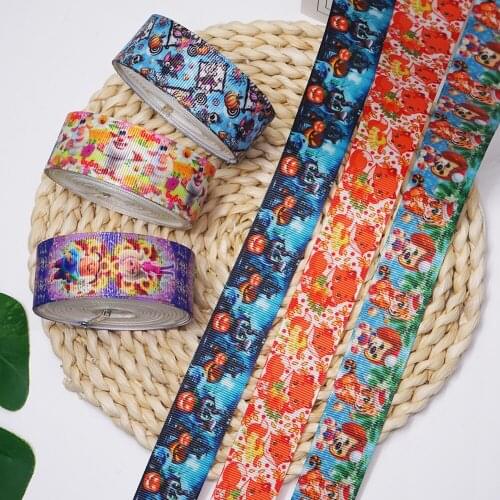 Free shipping 50 yards per size printed grosgrain ribbon 56621