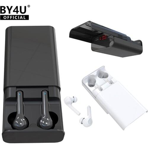 BY4U G9 True Wireless Earbuds Bluetooth 5.0 Wireless Earphones Active Noise Canceling with 3000mAh Power Bank Touch Headphone