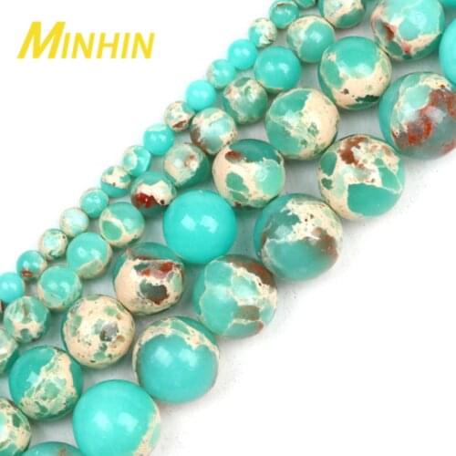 MINHIN Green Snake Skin Natural Stone Beads for Jewelry Making Delicate Handmade Accessories Beads for DIY Bracelet Necklace