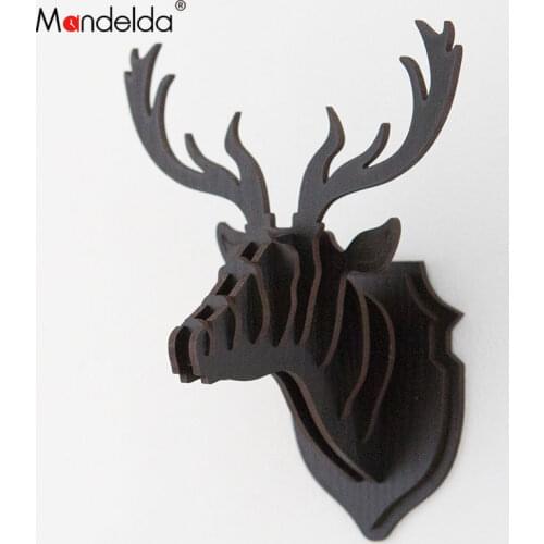 Mandelda DIY Home Decoration MDF Mini Reindeer Artware Pendant Accessories Little Fawn on Wall Gifts Black Friday Promotion