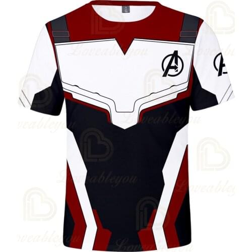 Anime T-shirt Summer Mens T-shirt Captain America Large Size Short Sleeves Men Clothing Endgame Graphic T Shirts