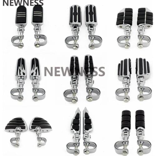 Motorcycle Highway Foot Pegs with Clamps Engine Guard Footpegs 1-1.25" 25mm-32mm For Harley Touring Road King Softail Dyna