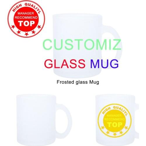 Frosted glass Custom image Mug DIY Glass Coffee Mug Breakfast Milk Cup Customized DIY logo teaCup for Best Gift