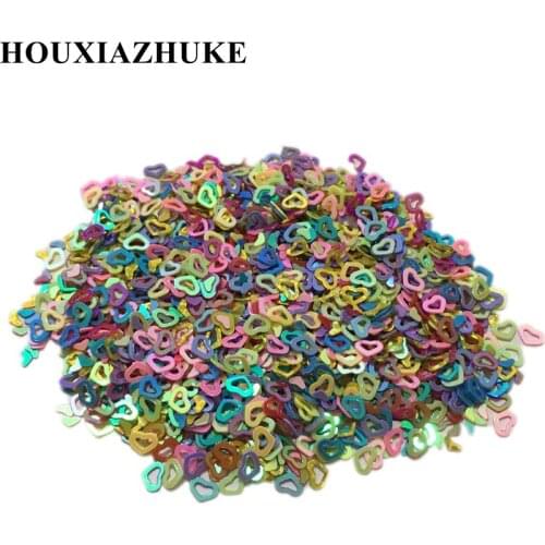 Tiny 4 mm cream mixed colors ring shaped hearts spangles for art and craft ornaments 100 grams per lot