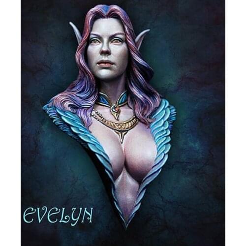 1/12 Scale Unpainted Resin bust Evelyn collection bust