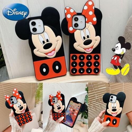 Fashion Disney Stress Reliever Mickey Minnie Soft Phone Case for IPhone 12 11 Pro Max IPhone X XR 7 8 Plus Anime Cover Shells