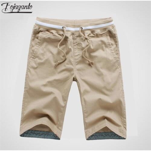 FOJAGANTO Mens Shorts Summer Casual Cotton Fashion Style Drawstring Elastic Waist Beach Shorts