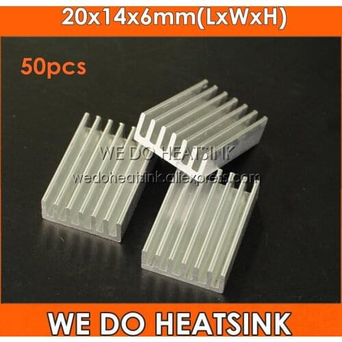WE DO HEATSINK 50pcs 20x14x6mm DIY Standard Extruded Powerful Aluminium Led Heatsink