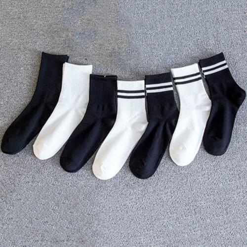 Urgot 5 Pairs Socks Womens Socks Couples Spring Summer Cotton Black Mens Cotton Ins Unisex Sports Long Tube Keep Warm Socks