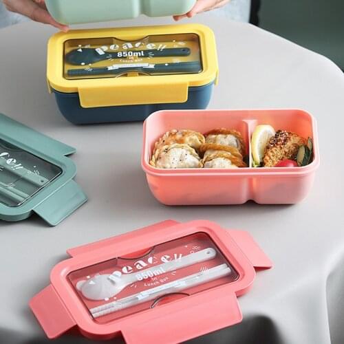 Portable Plastic Microwavable Food Container Lunch Bento Box for Kids School Salad Fruit Food Picnic Container Box