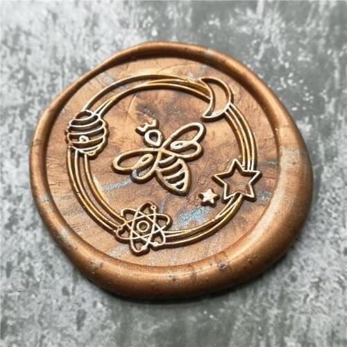 Lovely Natural Bee Wax Stamp Exquisite Paint wood handle,DIY Ancient Seal Retro Stamp,Personalized Stamp Wax Seal High Quality