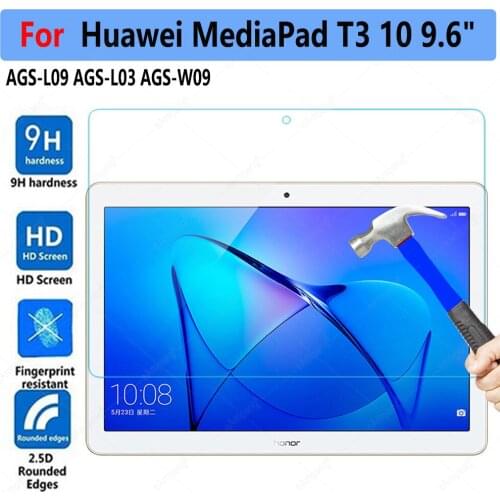 Tempered Glass for Huawei MediaPad T3 10 9.6 AGS-L09 AGS-L03 AGS-W09 Screeen Protector 0.3mm 9H HD Transparent Tablet Film