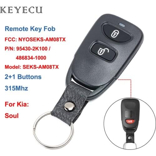 Keyecu Remote Control Car Key 3 Buttons 315MHZ for Kia Soul 2010 2011 2012 2013 FCC: NYOSEKS-AM08TX, P/N: 95430-2K100