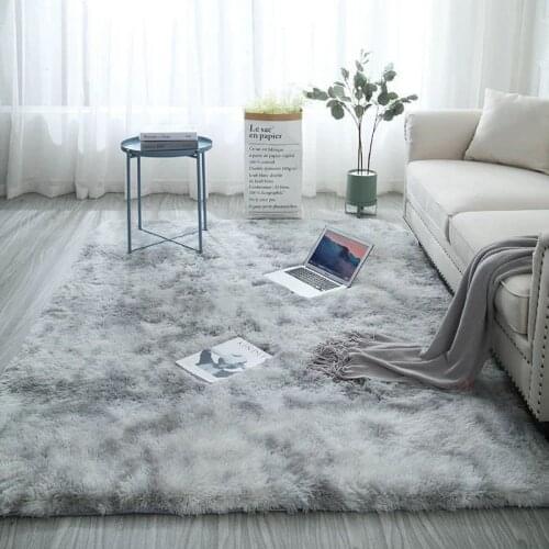 Gray Living Room Thick Carpet Soft Non-slip Plush Carpet Fluffy Floor Carpet Bathroom Mat Decorative Velvet Childrens Play Mats