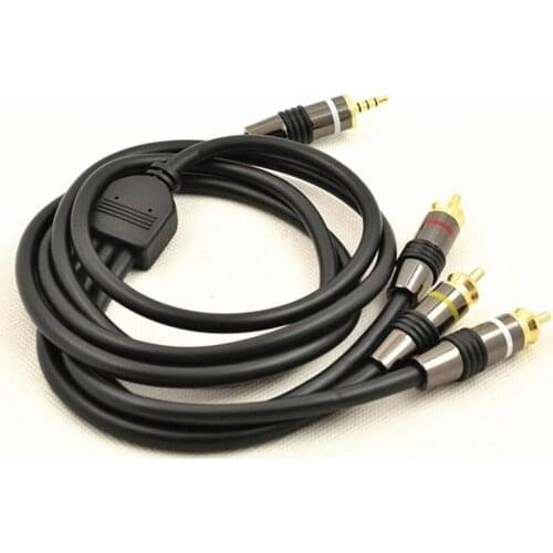 3.5mm male to 3RCA male cable soft material ，L:1.5M