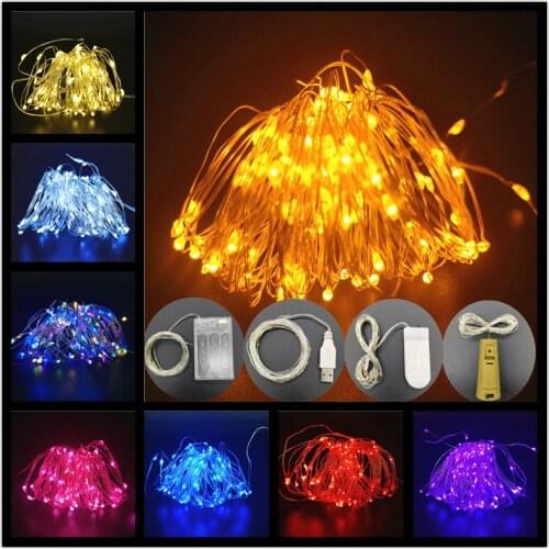 LED String Lights Copper Wire Fairy Lights Battery Operated Garlands Christmas Decorations for Home Outdoor Xmas New Year Decor