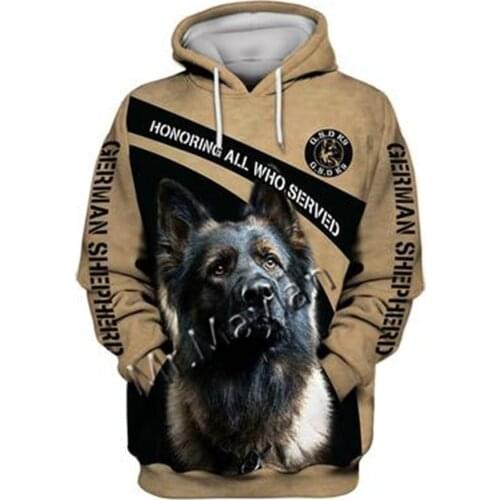 Unisex 3D German Shepherd Graphic Hoodie Harajuku Hoodie Alt Clothing Animal Crossing Streetwear Oversized Hoodie Pullover QW-39