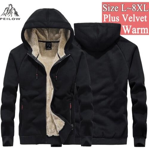 Sweatshirts Mens 6XL 7XL 8XL Winter Thicken fleece streetwear hip hop Hoodies Sweatshirt Men soild color Coats Sudadera Hombre