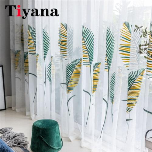 Blue European Embroidered Tulle Curtains For Living Room Kitchen 3d Bedroom Luxury velvet Cortinas ZH203Y