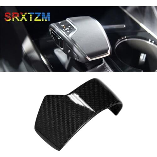 Carbon Fiber LHD Speed Gear Shift Knob Cover Cap Sticker Trim For Volkswagen Touareg 2019 2020